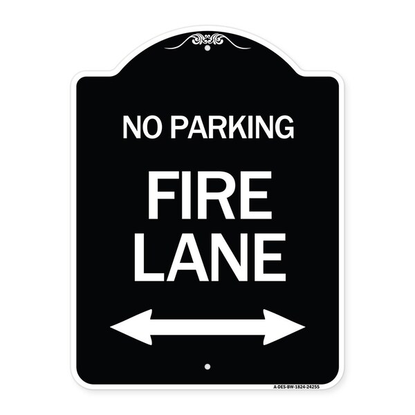 Colorado Fire Lane W/ Bidirectional Arrow Heavy-Gauge Aluminum Sign, 24" x 18", BW-1824-24255
